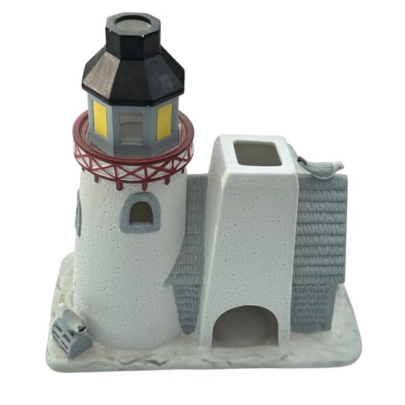 Lighthouse-Themed Ceramic Tea Light Candle Holder By Party Lite - Picture 2 of 7